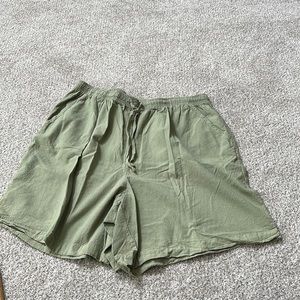 womens shorts cotton blend back elastic tie front